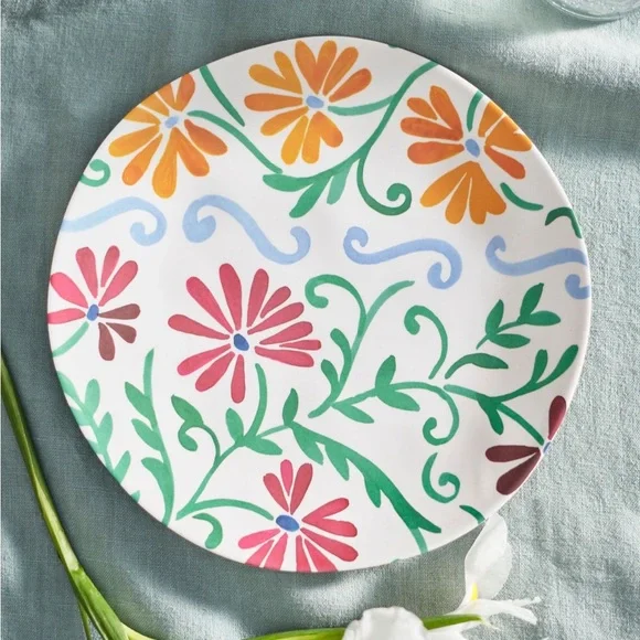 NWT Anthropologie Set of THREE Printed Melamine Dinner Plates - Picture 2 of 9